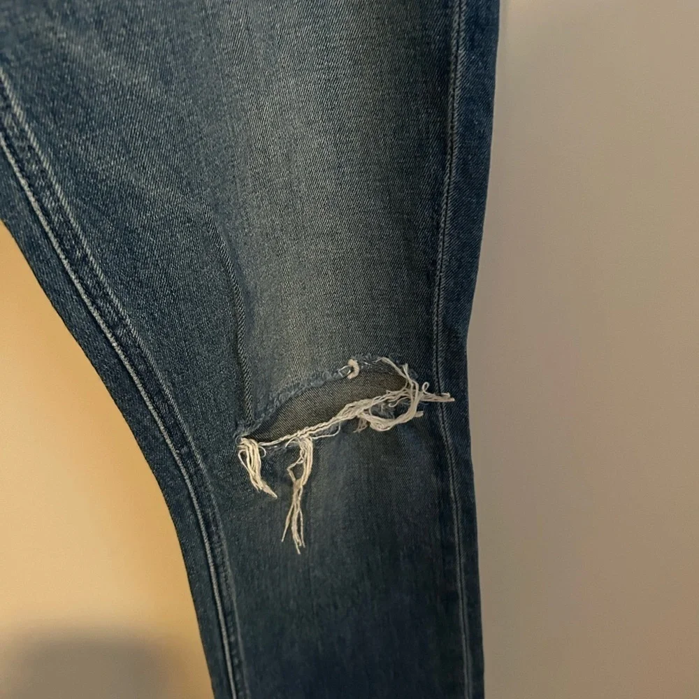 Mother Denim Pixie Dazzler Ankle Fray Jeans in Love Pop Size 28